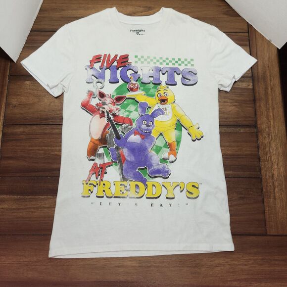 Five Night's At Freddy's Graphic T White Sm - Picture 1 of 4
